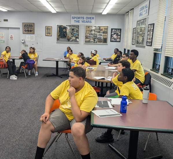 Youths at Springfield Boys & Girls Club watching the presentation.