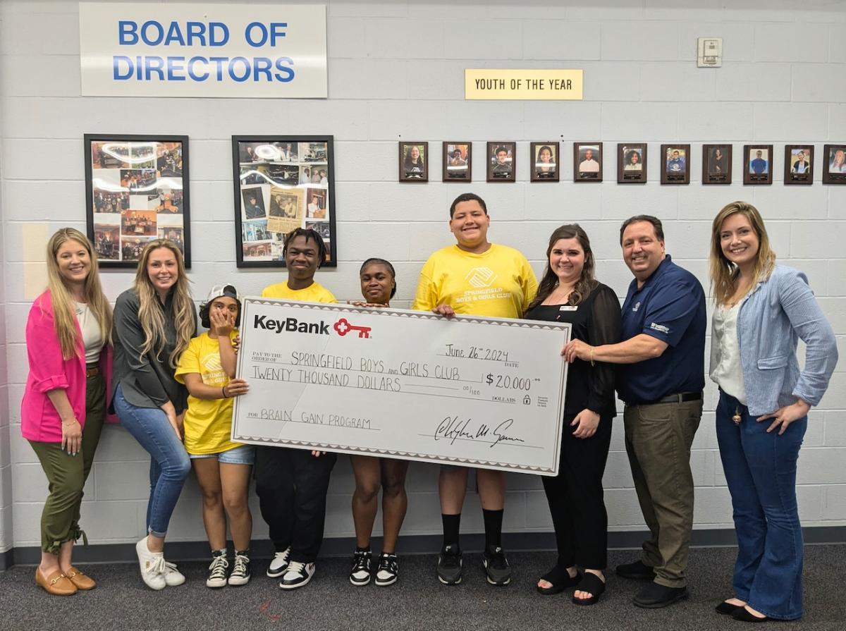 Springfield Boys & Girls Club presented a check by representatives from KeyBank Foundation.