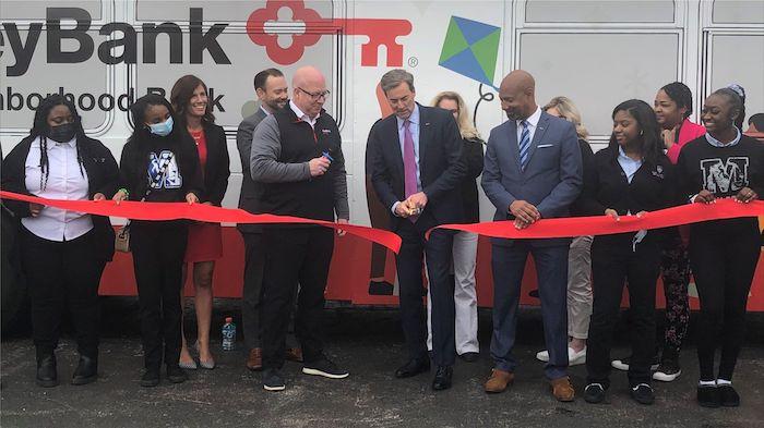 Ribbon Cutting ceremony for KeyBank Keybus.