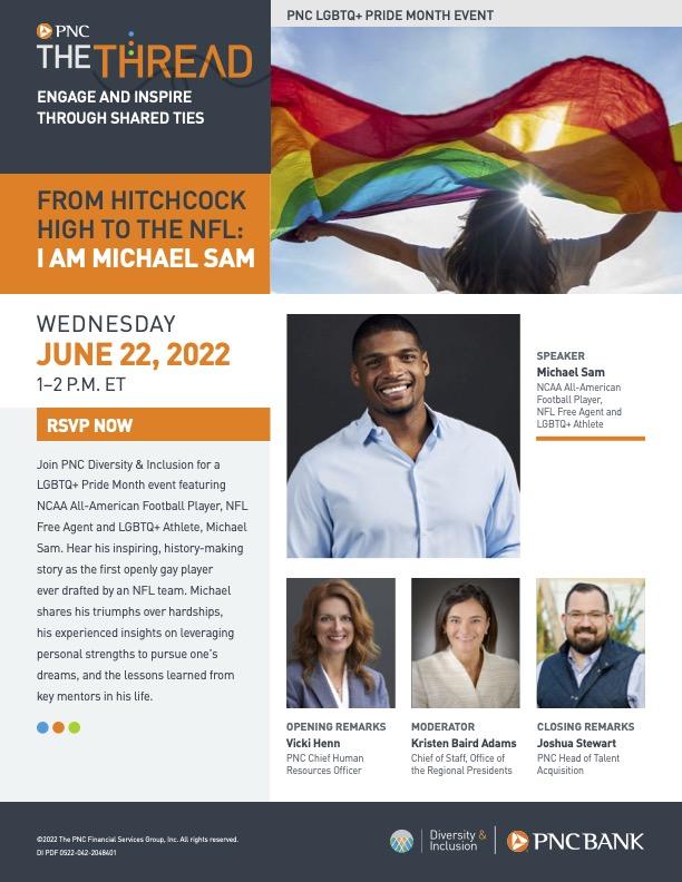 PNC LGBTQ+ Pride Month Event - From Hitchcock High to the NFL: I Am Michael Sam