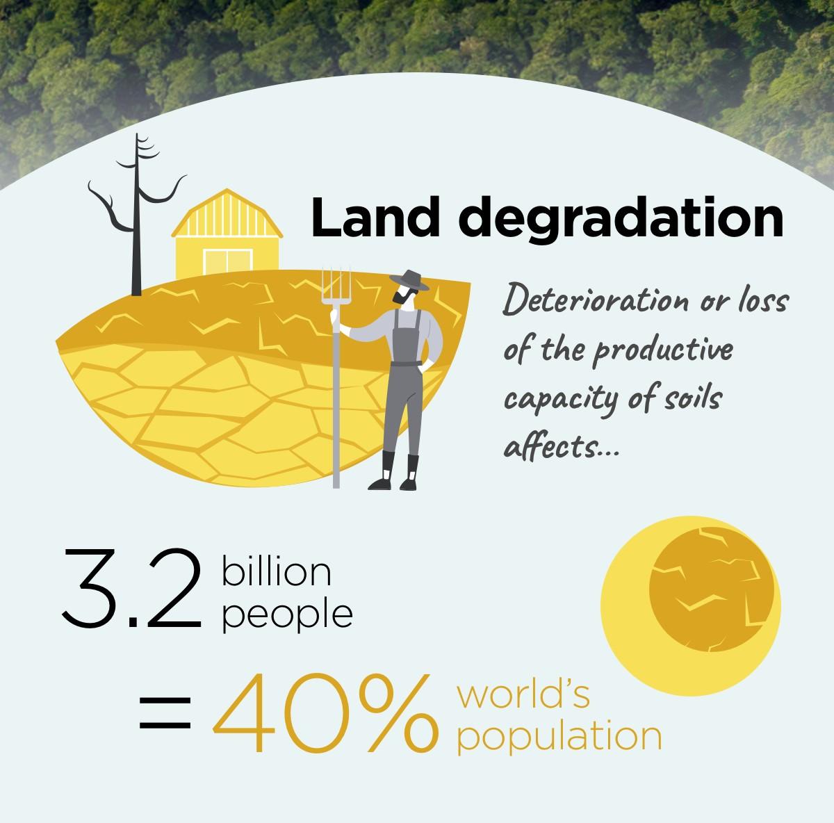 "Land Degradation" with statistics.