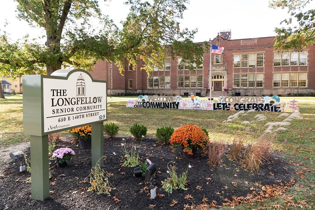 Exterior of The Longfellow Senior Community.