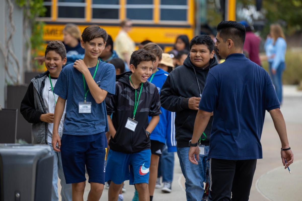 group of children walking