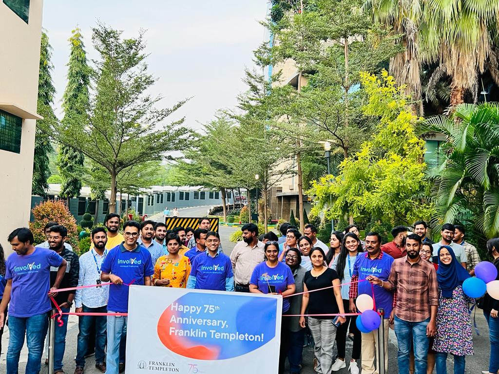 Group photo with banner