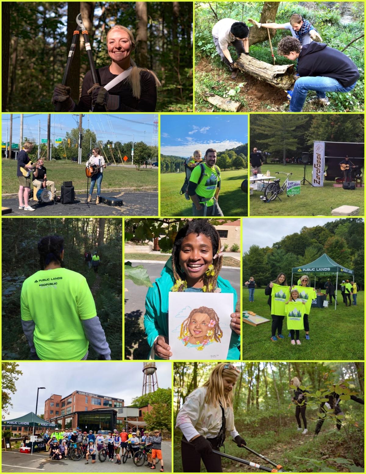 Photo montage of people enjoying the Public Lands Day.