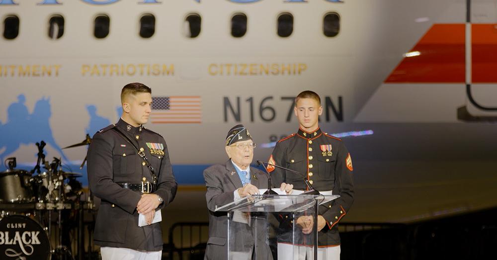 Military speakers at event