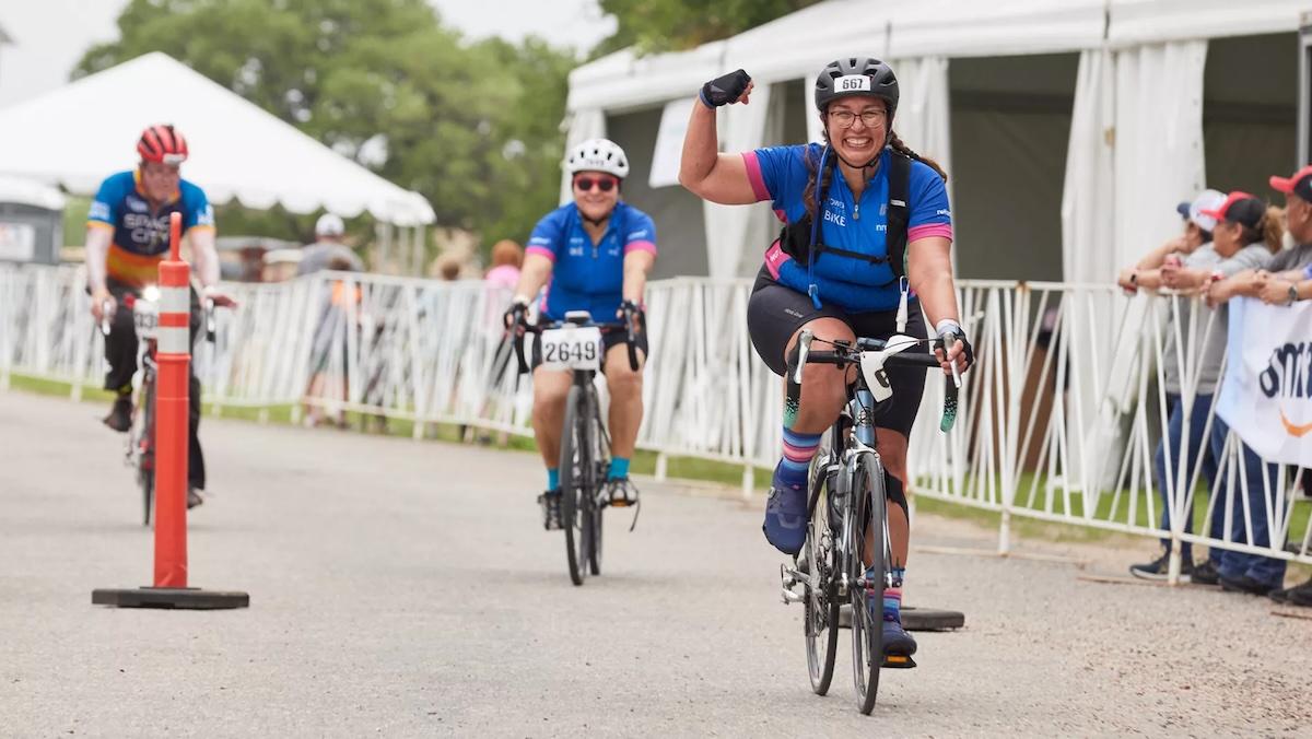 NRG Team Member shown on her bike.