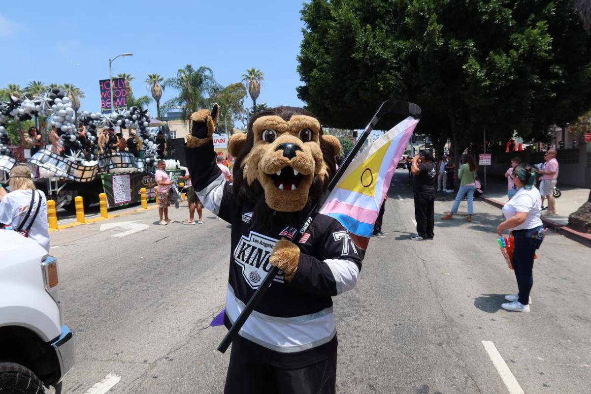 LA Kings mascot Bailey helped support the parade.