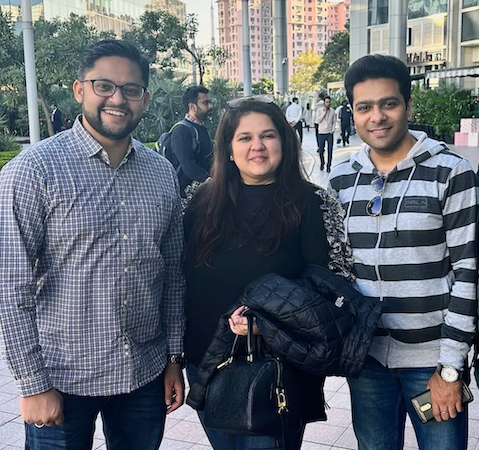 Ravi shown with his family.