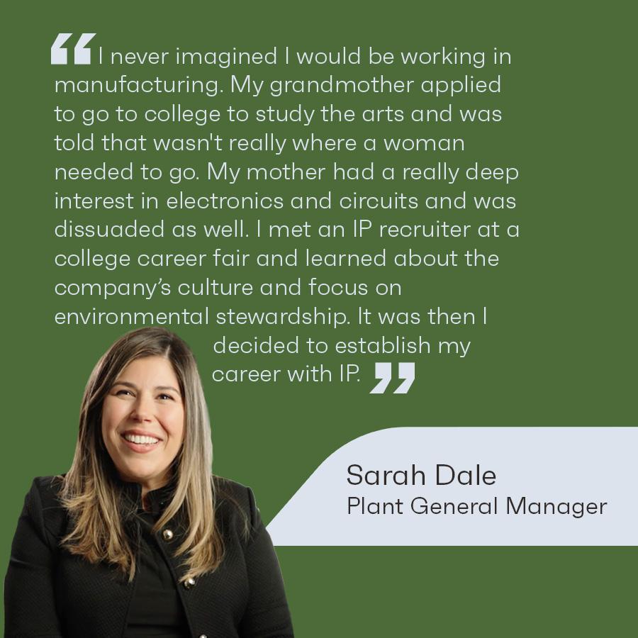 Sarah Dale, Plant General Manager, International Paper 