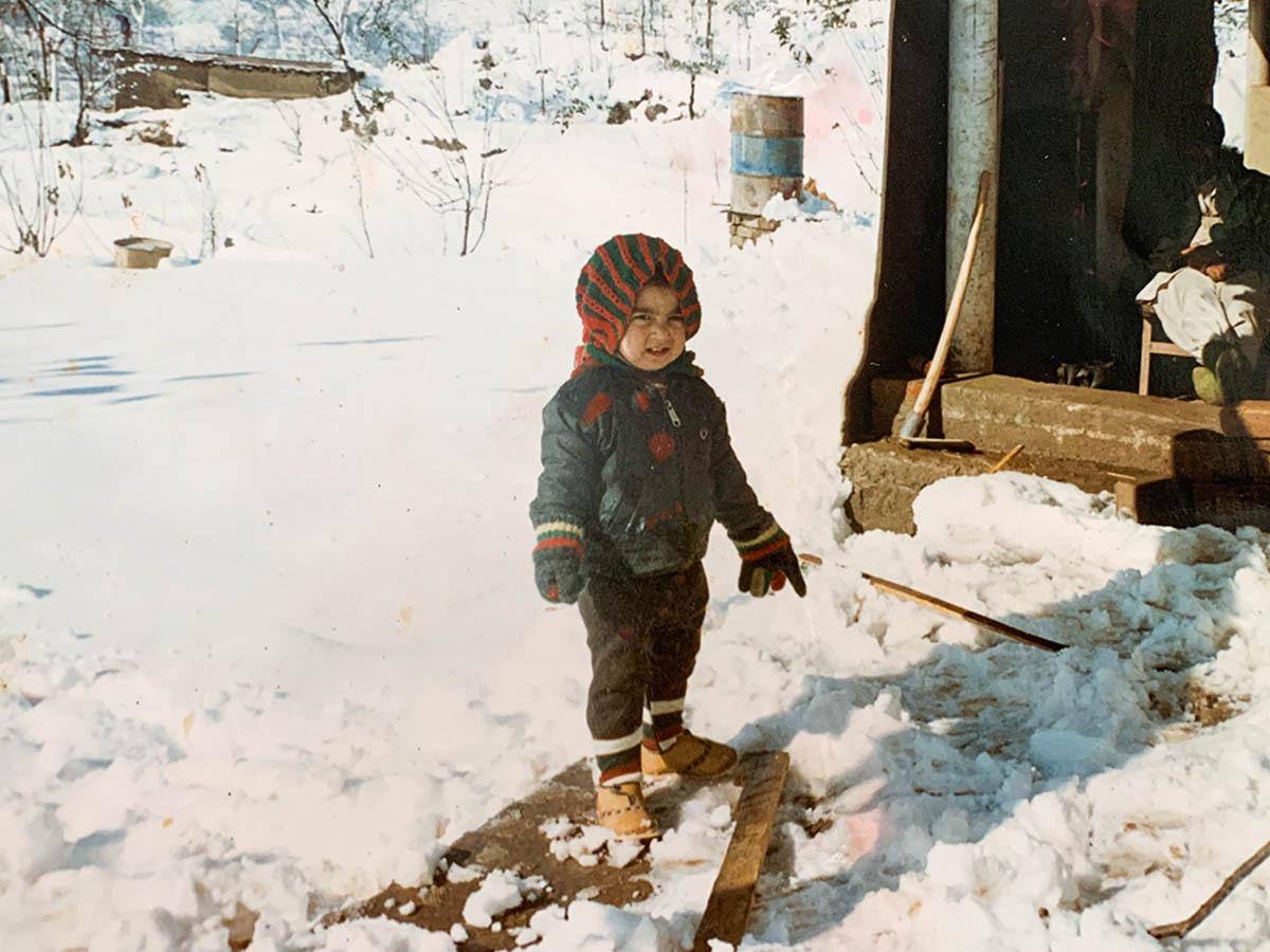 A child in the snow