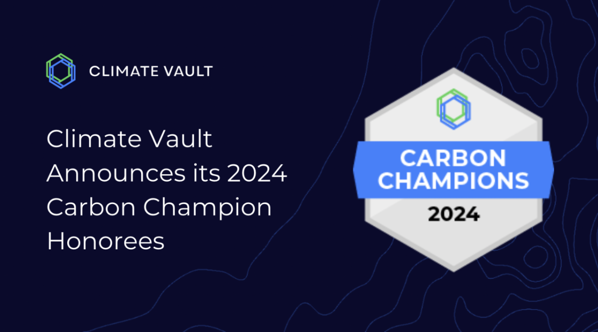 Logo for Climate Vault and for the 2024 Carbon Champion awards