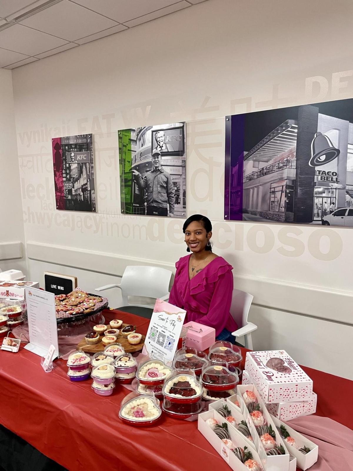 Kayla Johnson with her baked goods