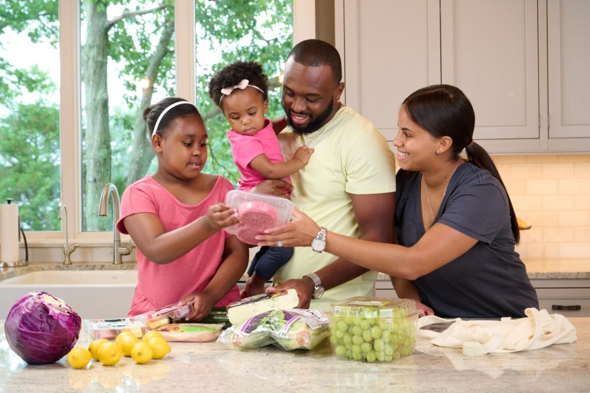 family in a kitchen