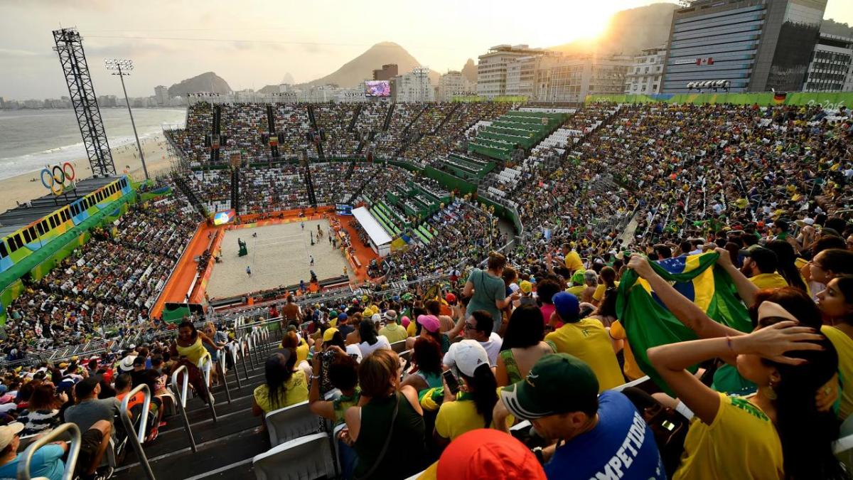 Inside a stadium 