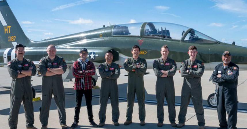 A 2023 Edwards Air Force Base (EAFB) test demonstrated StarNav technology and its successful functionality. Shown in the picture is StarNav founder Dr. Joshua Morales and Air Force officers from the Test Pilot School at EAFB.