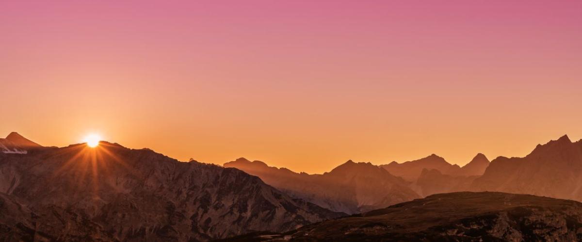 Sun rising over the mountains