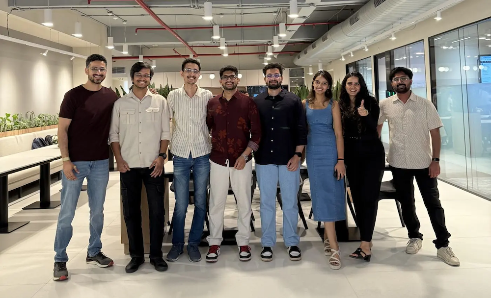 Sudhir with his team at work.