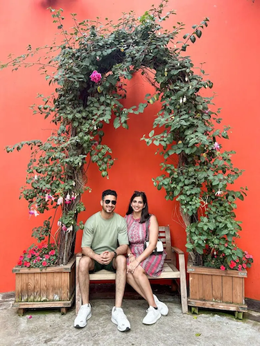 Sudhir with his wife.