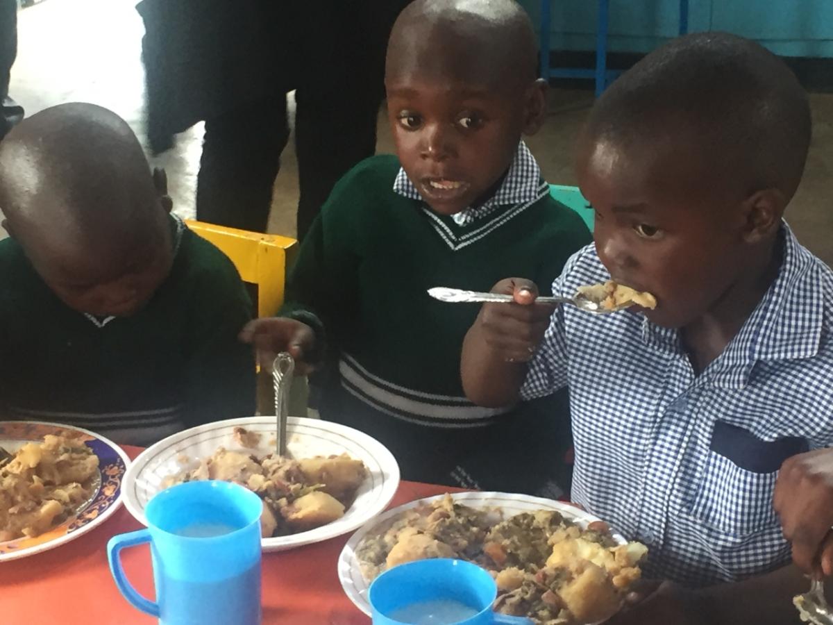 Children eating.