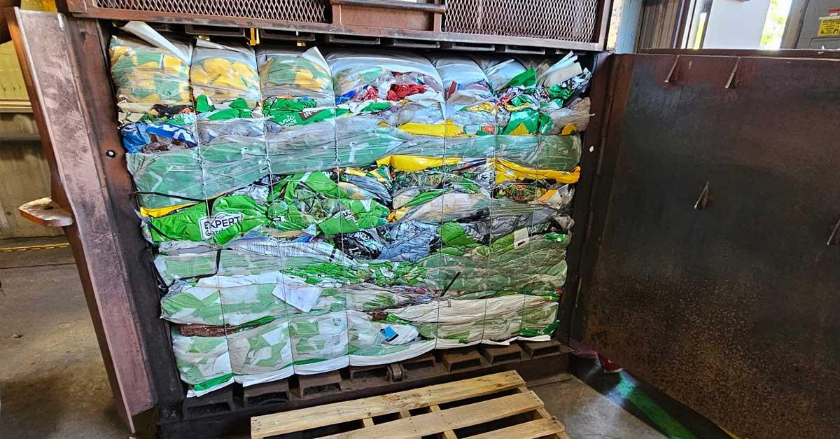Stacks of recycled plastic