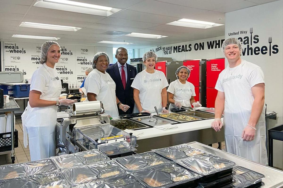 Leroy Abrahams at a Meals on Wheels event