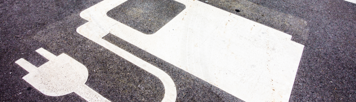 EV charge station logo on pavement