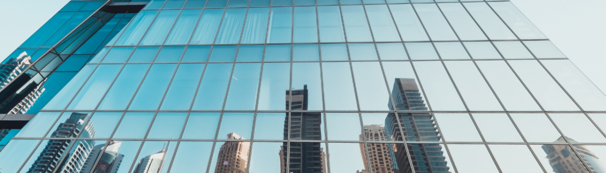 Looking up at a skyscraper