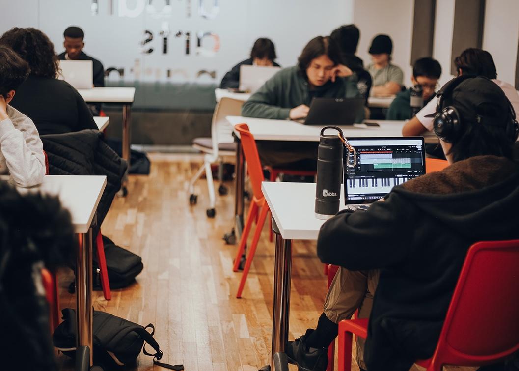 Students learn multiple programming languages, animation, and music through game design at Urban Arts.