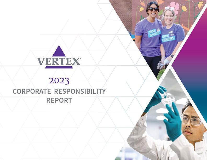 Vertex 2023 Corporate Responsibility Report Cover