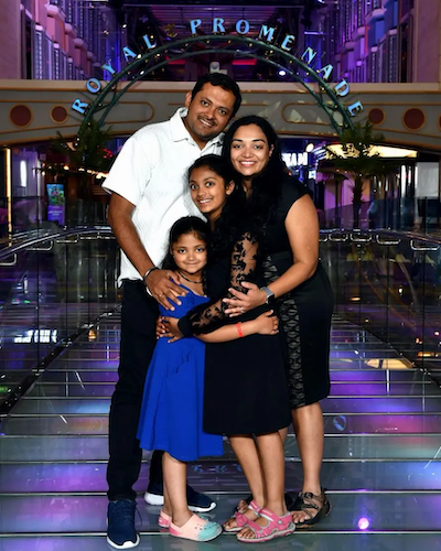 Vinod with his family.