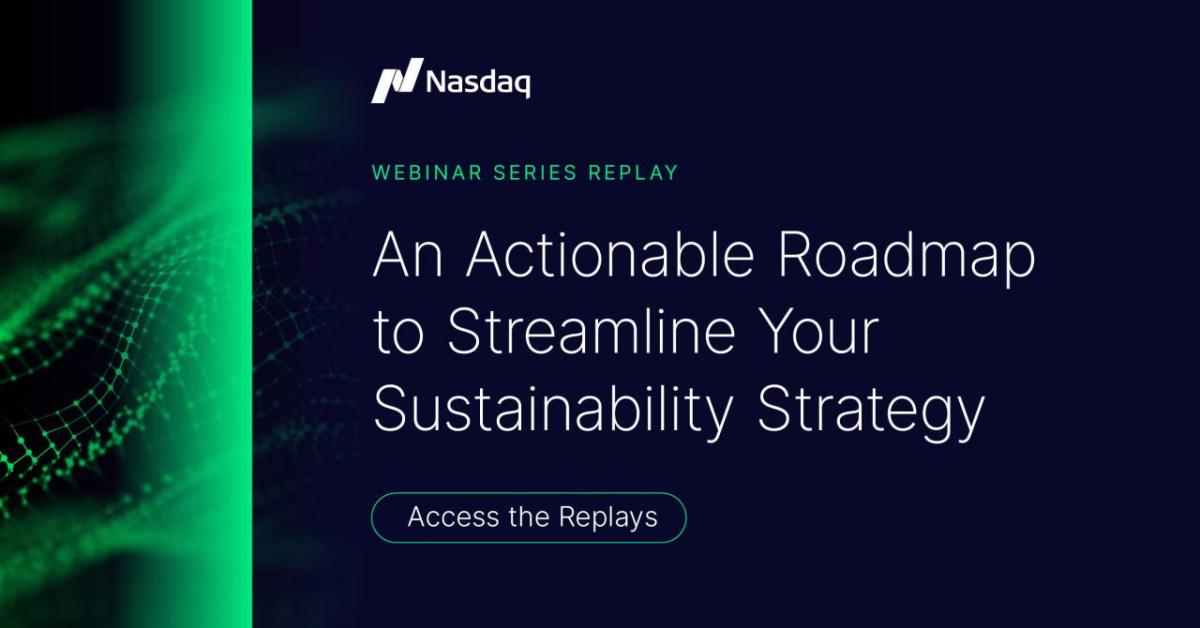 "An Actionable Roadmap To Streamline Your Sustainability Strategy Webinar Series"