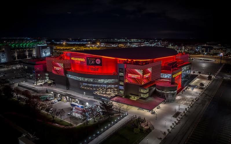 Exterior view of Wells Fargo Center.