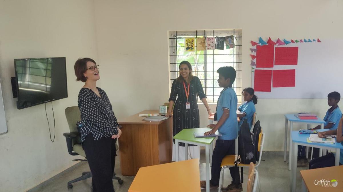 Kim Frankovich stood in front of a classroom of students