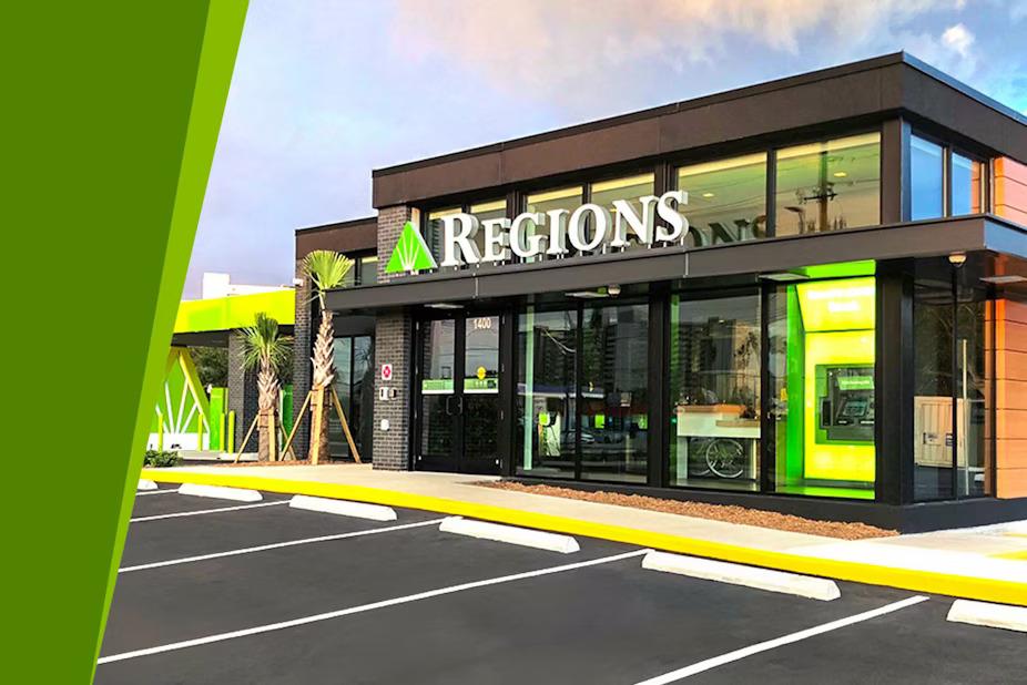 Exterior of a Regions Bank branch