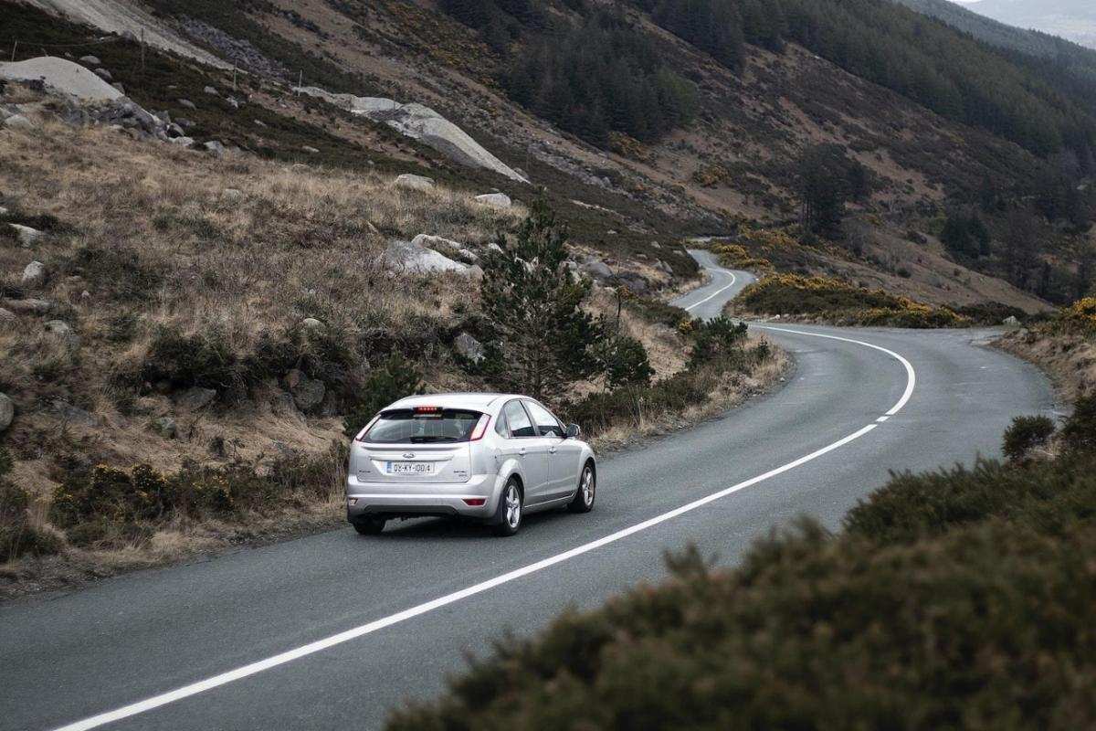 car driving down the road