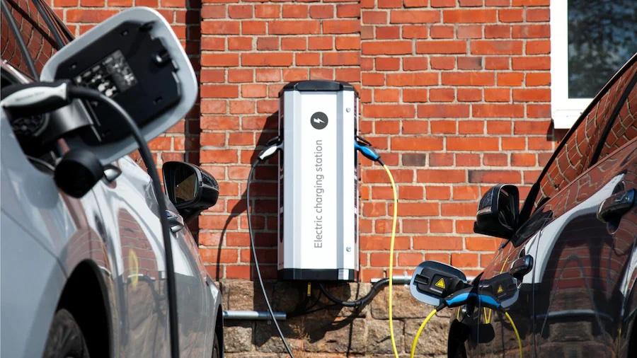 cars at charging station