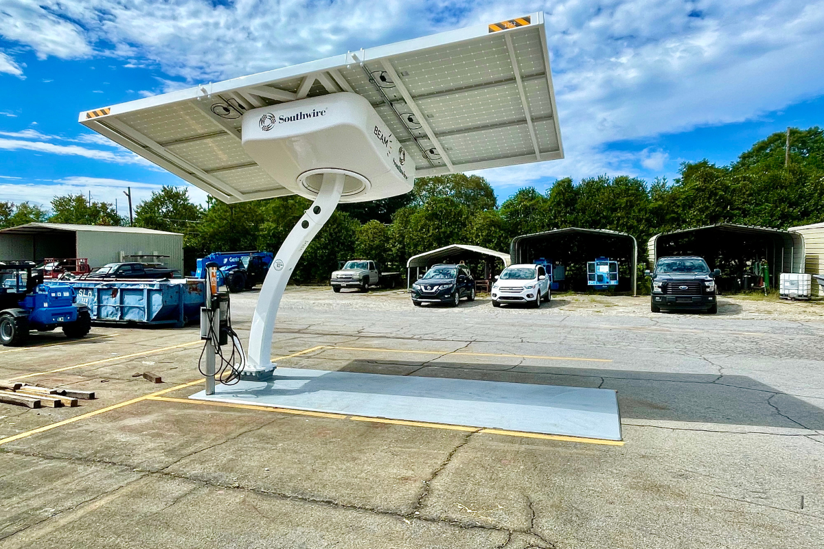 solar powered charging station for cars