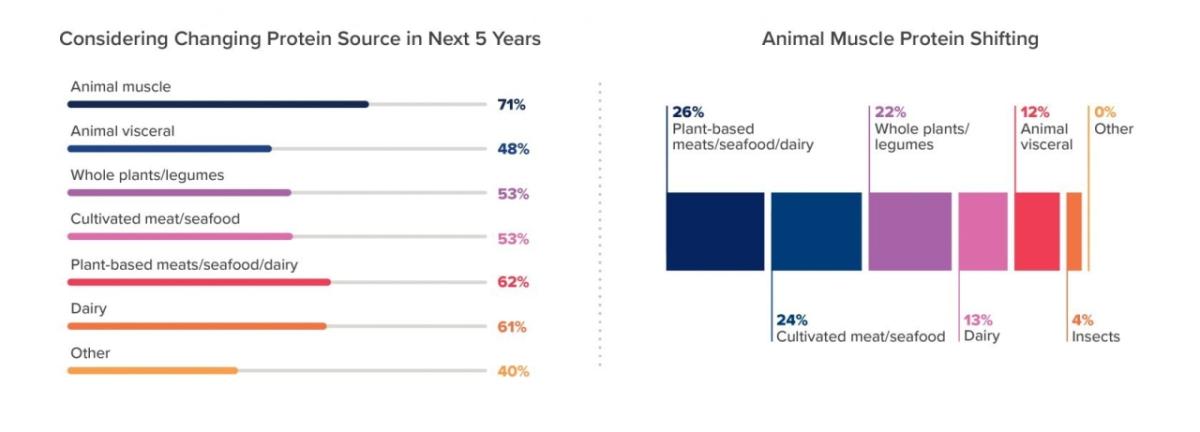 Charts depicting protein changes for pet food