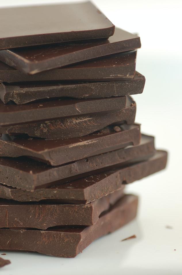 A stack of chocolate squares.