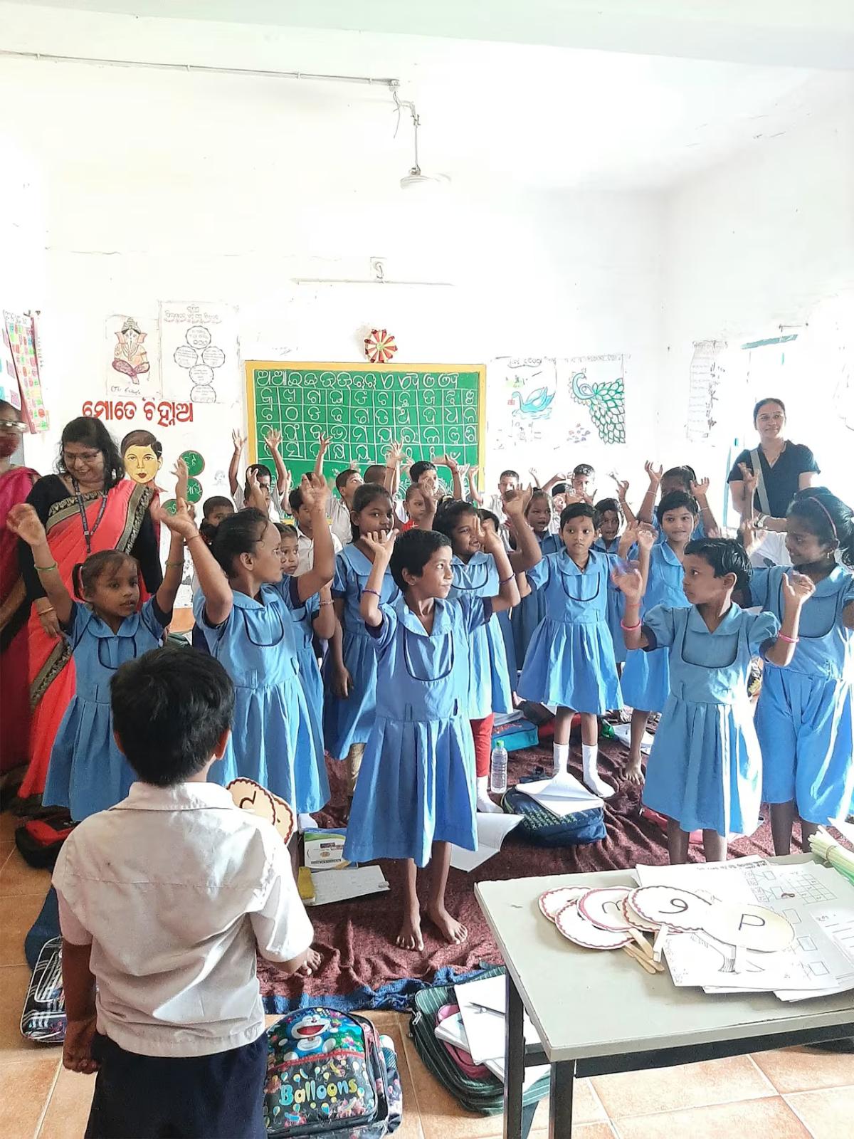 classroom of children