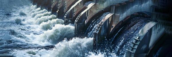 water running through dam