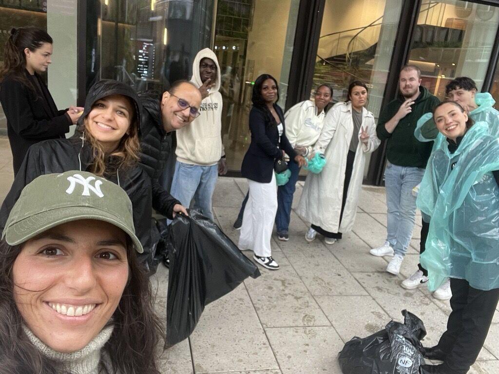 A team posed together in 'selfie'.