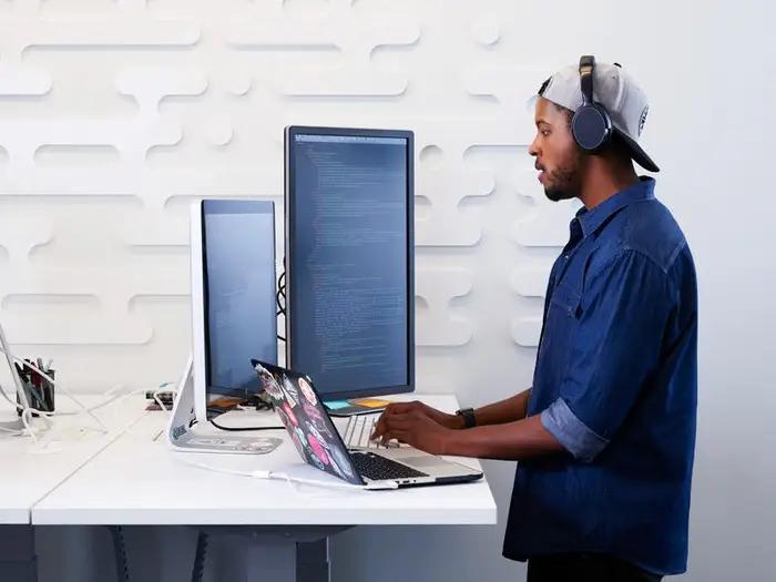 person working on a computer 