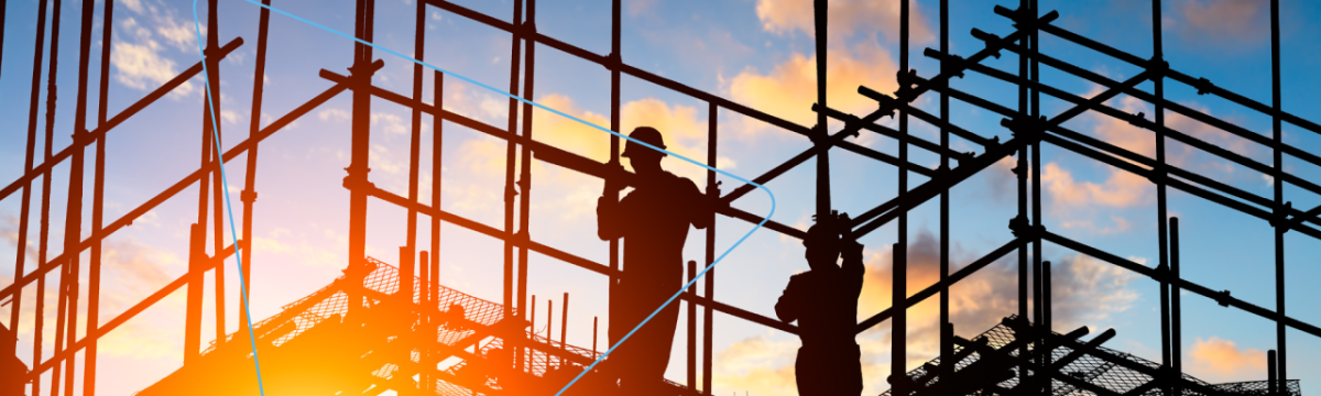 construction workers at dusk