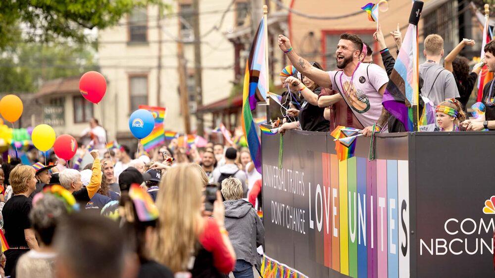 people at Pride parade