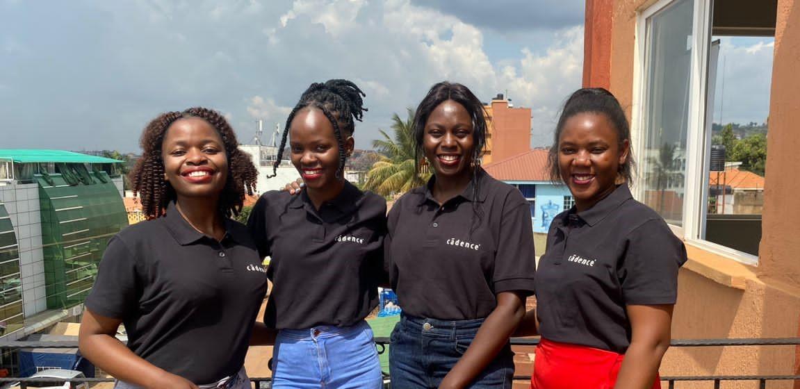 Four interns at Cadence standing in a group