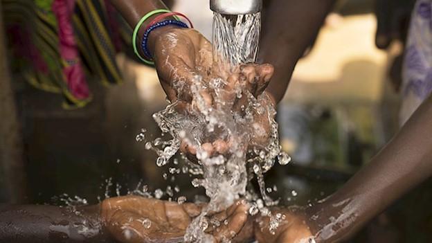 person washing hands