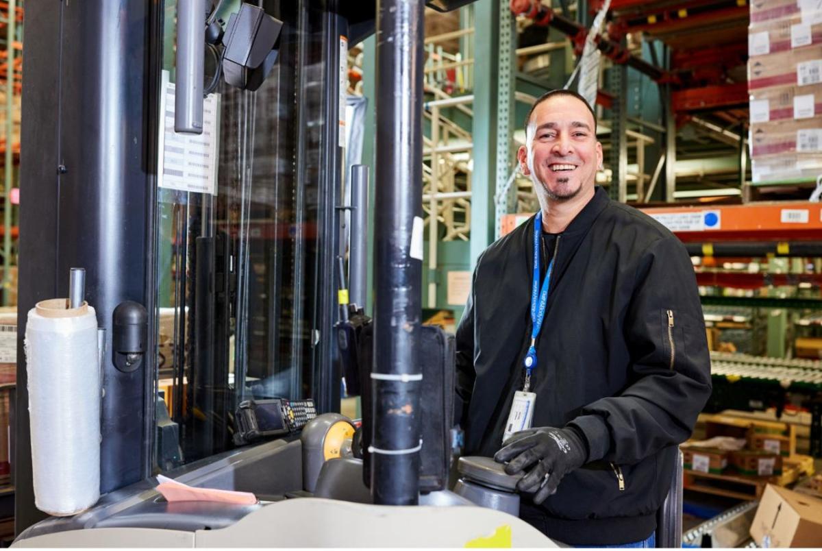 person smiling at work