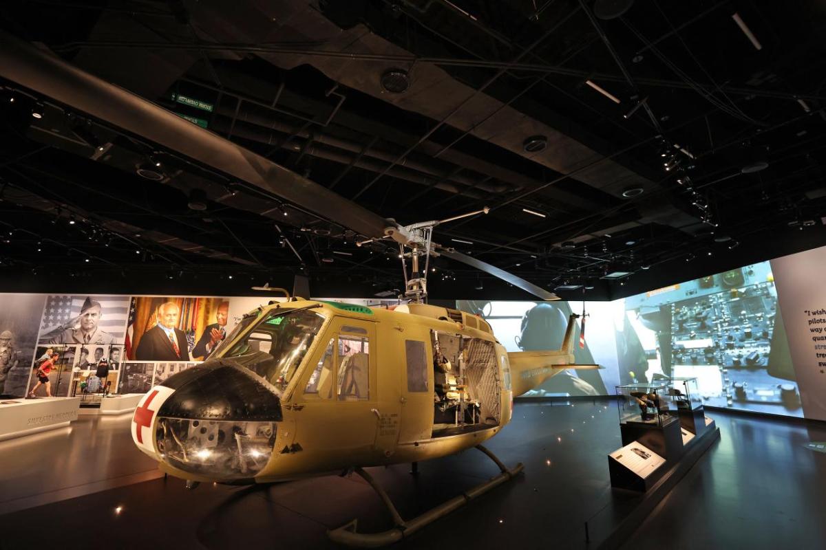 helicopter inside the museum